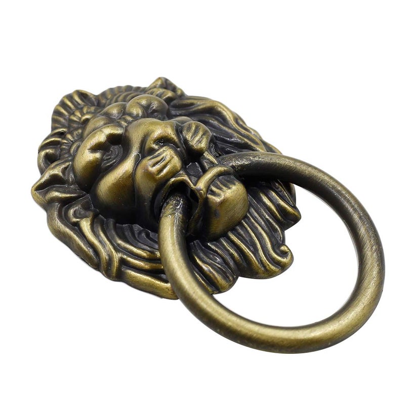 Luomorgo 12 Pack Cabinet Knobs Pulls Lion Head Ring Pulls Handle for Drawer Dresser Wardrobe Kitchen Cupboard, L 2.6" x W 1.6" - Image 5